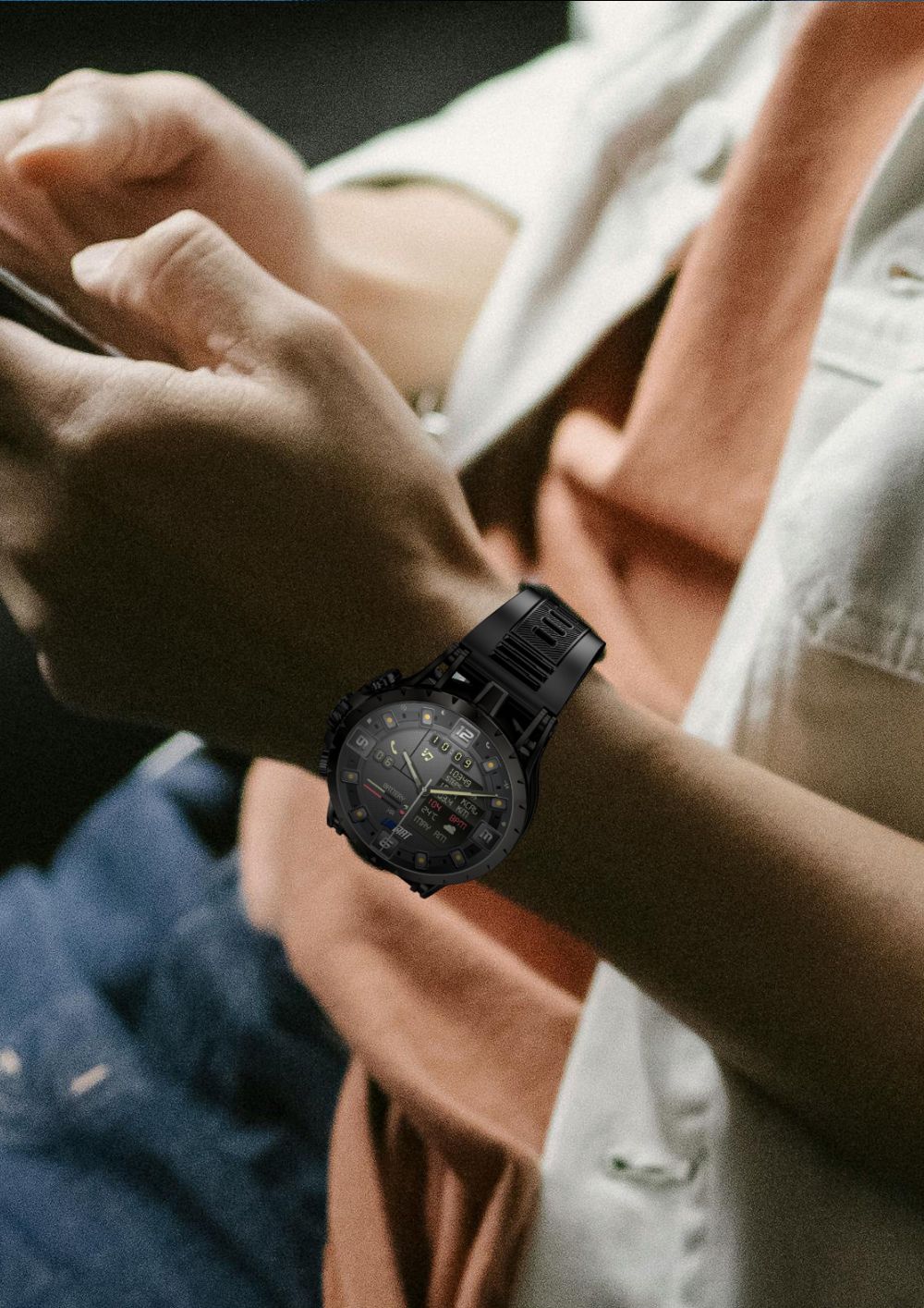 Chytré hodinky LOKMAT APPLLP 4, 1,508palcový AMOLED displej, podpora SIM karet 4G/5G, monitorování tepové frekvence a kyslíku v krvi, funkce NFC, GPS polohování