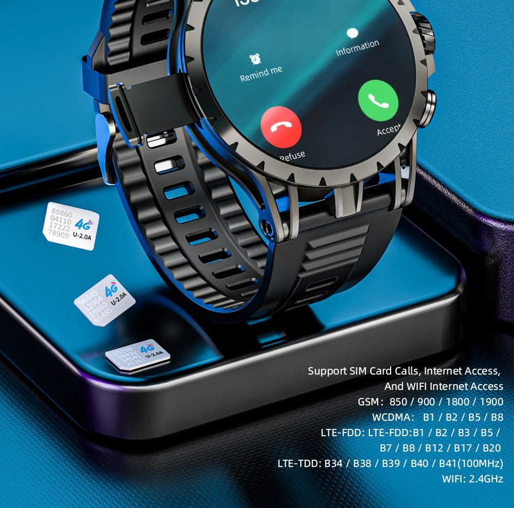 Chytré hodinky LOKMAT APPLLP 4, 1,508palcový AMOLED displej, podpora SIM karet 4G/5G, monitorování tepové frekvence a kyslíku v krvi, funkce NFC, GPS polohování