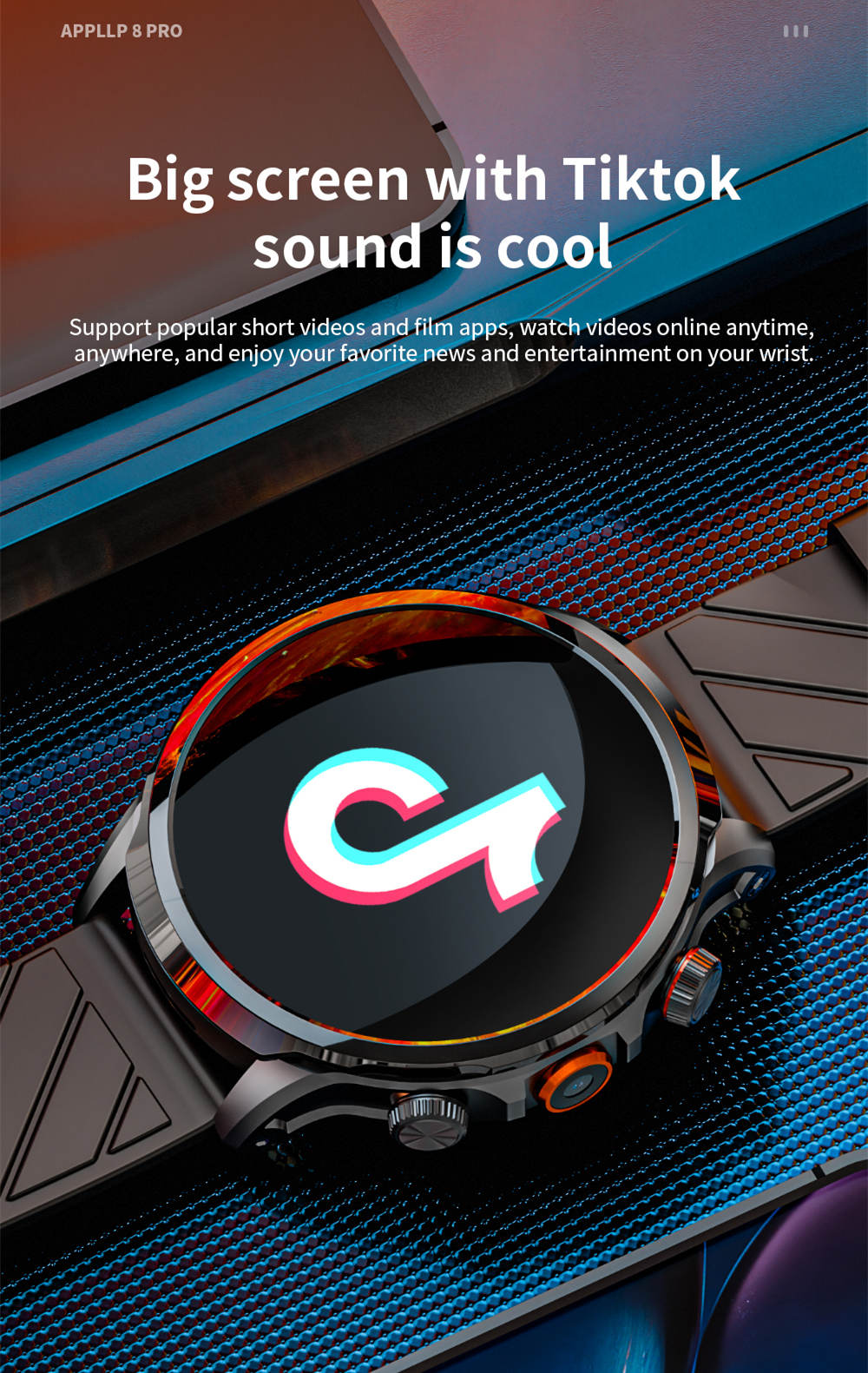 Chytré hodinky LOKMAT APPLLP 8 Pro, Android 8.1, 1,85" HD TFT displej, 4G volání, NFC přístup, monitorování tepové frekvence a kyslíku v krvi