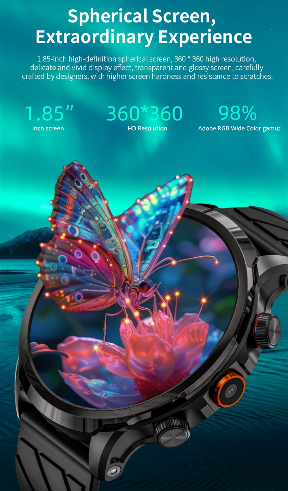 Chytré hodinky LOKMAT APPLLP 8 Pro, Android 8.1, 1,85" HD TFT displej, 4G volání, NFC přístup, monitorování tepové frekvence a kyslíku v krvi