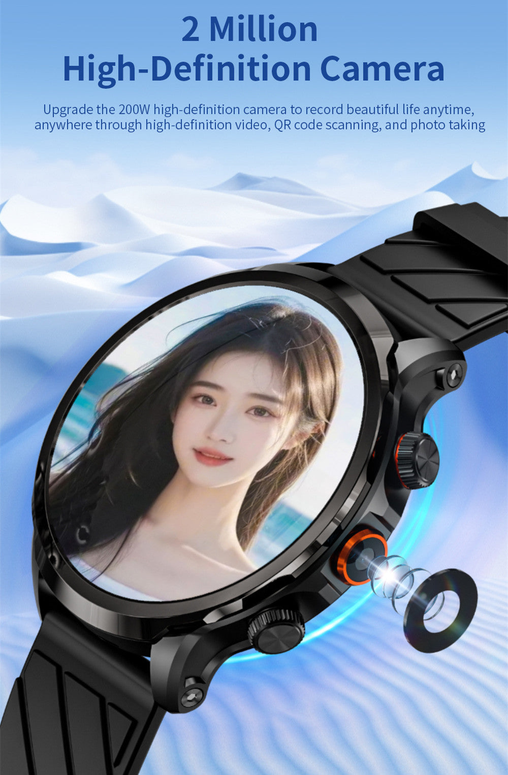 Chytré hodinky LOKMAT APPLLP 8 Pro, Android 8.1, 1,85" HD TFT displej, 4G volání, NFC přístup, monitorování tepové frekvence a kyslíku v krvi