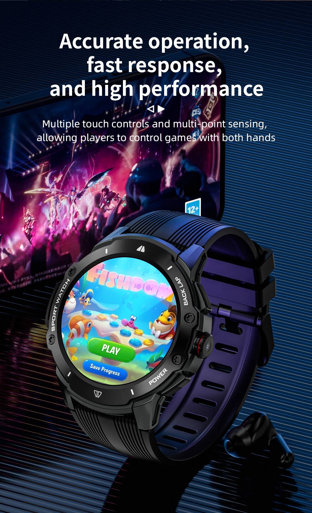 Chytré hodinky LOKMAT APPLLP 4G, AMOLED HD displej, NFC přístup, monitorování tepové frekvence, Bluetooth 4.2, více sportovních režimů, GPS/Beidou/Granas/AGPS/LBS polohování