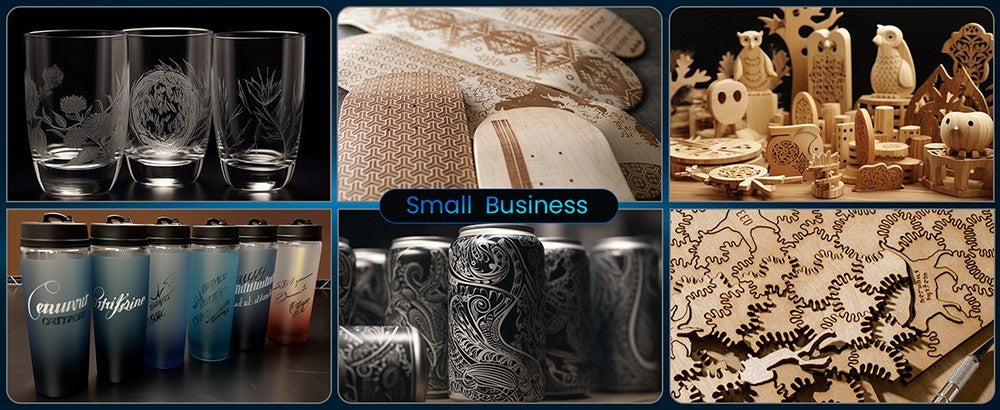 Delší laserová gravírovací řezačka B1 20W, 4jádrová laserová hlava, gravírovací plocha 450 x 440 mm