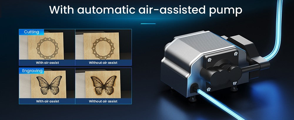 Delší laserová gravírovací řezačka B1 20W, 4jádrová laserová hlava, gravírovací plocha 450 x 440 mm