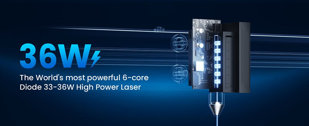 Delší laserová gravírovací řezačka B1 30W, 6jádrová laserová hlava, gravírovací plocha 450 x 440 mm