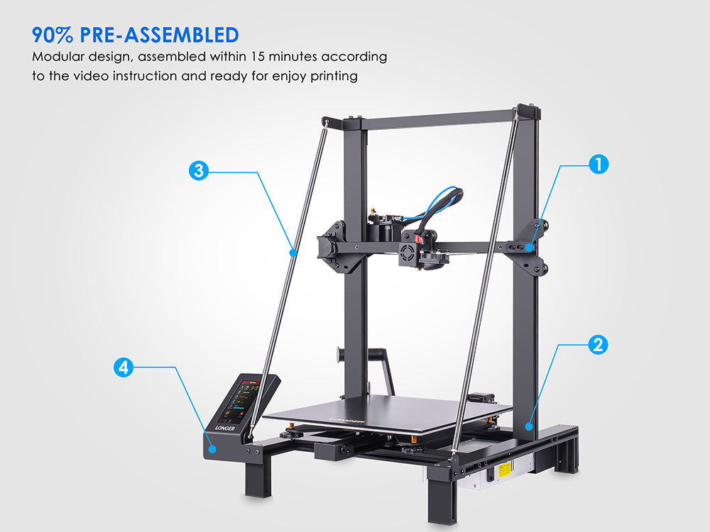 Delší 3D tiskárna LK5 Pro, 90% předem smontovaná, tichá základní deska, 300*300*400 mm