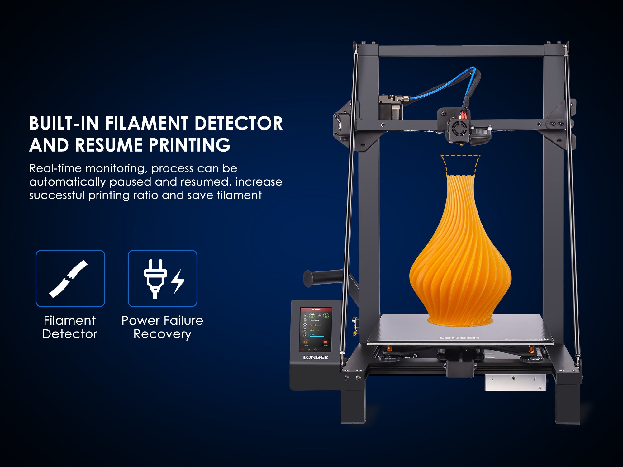 Delší 3D tiskárna LK5 Pro, 90% předem smontovaná, tichá základní deska, 300*300*400 mm