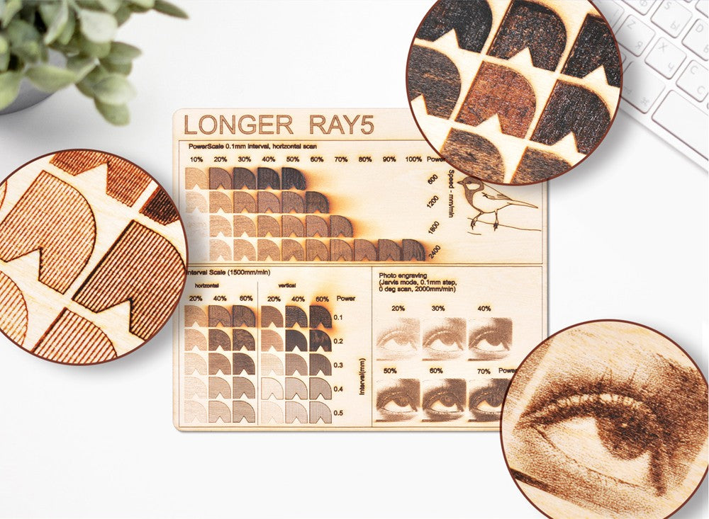 Laserový gravírovací stroj LONGER RAY5 5W, 32bitový čipset, WiFi připojení, 3,5"