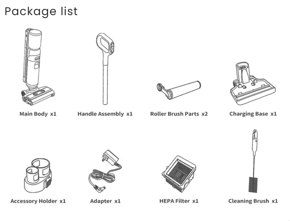 Bezdrátový mokro-suchý vysavač Maircle F1, sací výkon 16 kPa, doba provozu 35 minut, LED displej, samojízdný a samočisticí, hlasové pokyny, na dřevěné podlahy a lepkavé nečistoty