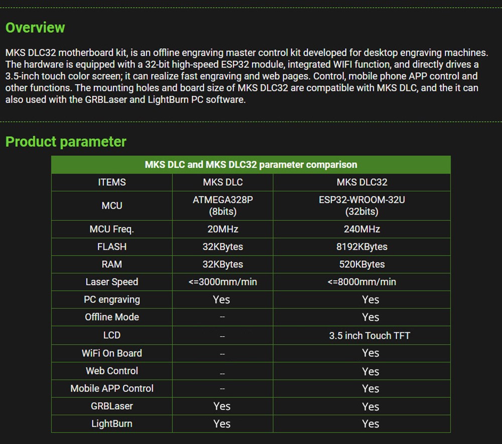 Řídicí deska pro 32bitový laserový gravírovací stroj Makerbase MKS DLC32