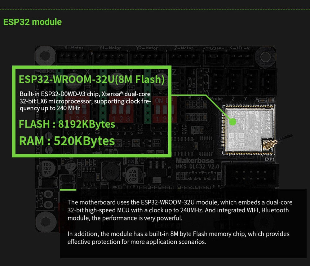 Řídicí deska pro 32bitový laserový gravírovací stroj Makerbase MKS DLC32