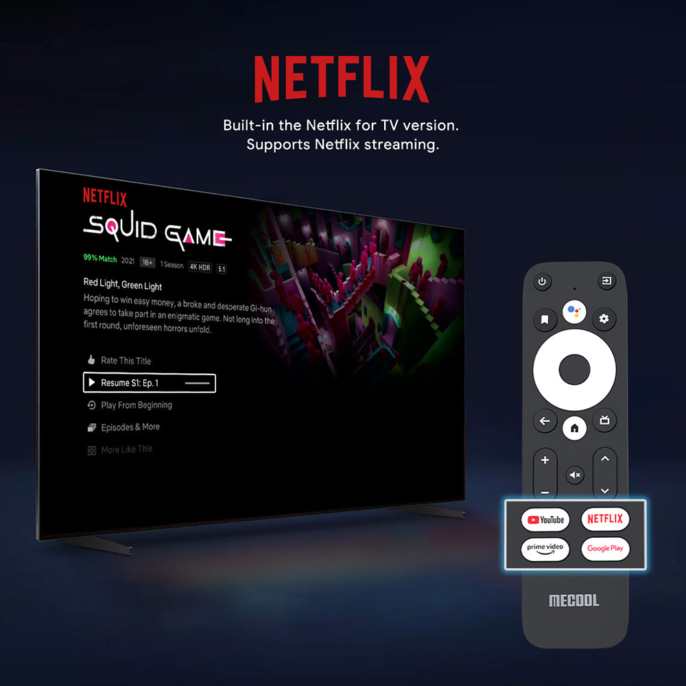 MECOOL KM2 PLUS Netflix podporovaný Android TV 11 4K TV BOX Amlogic S905X4-B 2G RAM 16G eMMC HDR 5G WIFI SPDIF Dolby Audio - zástrčka EU