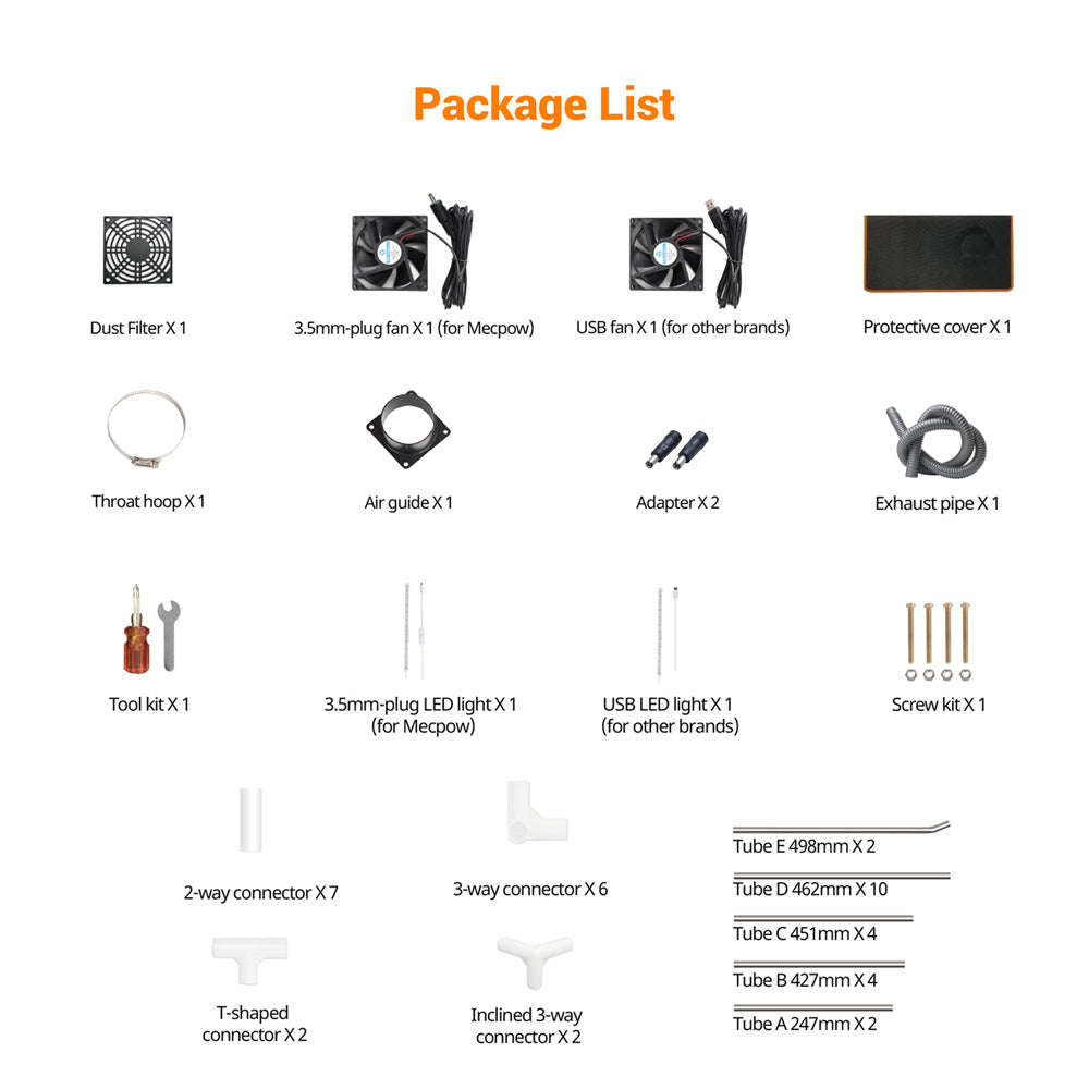 Kryt pro laserový gravírovací stroj Mecpow FC2 950×930×460m, ohnivzdorný, s průzorem, ventilátorem a výfukem, kompatibilní s řadou Mecpow X5/X5 Pro Sculpfun S30 Ultra