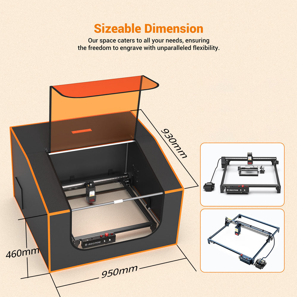 Ohnivzdorná skříň Mecpow FC2 s ventilátorem pro Mecpow X5/X5 Pro Sculpfun S30 Ultra Series, 950*930*460 mm