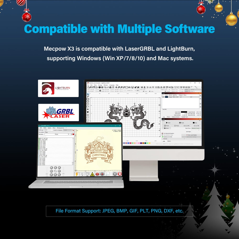 Laserový gravírovací stroj Mecpow X3, výkon laseru 5 W, pevné zaostření, přesnost 0,01 mm, rychlost gravírování 10 000 mm/min, bezpečnostní zámek, nouzové zastavení, detekce plamene, gyroskopický senzor, 410 x 400 mm - zástrčka EU
