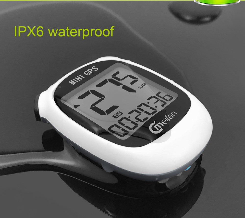 Meilan M3 Mini GPS Cyklocomputer Voděodolný Rychloměr Počítadlo kilometrů 1,6 palcový monochromatický displej - bílý
