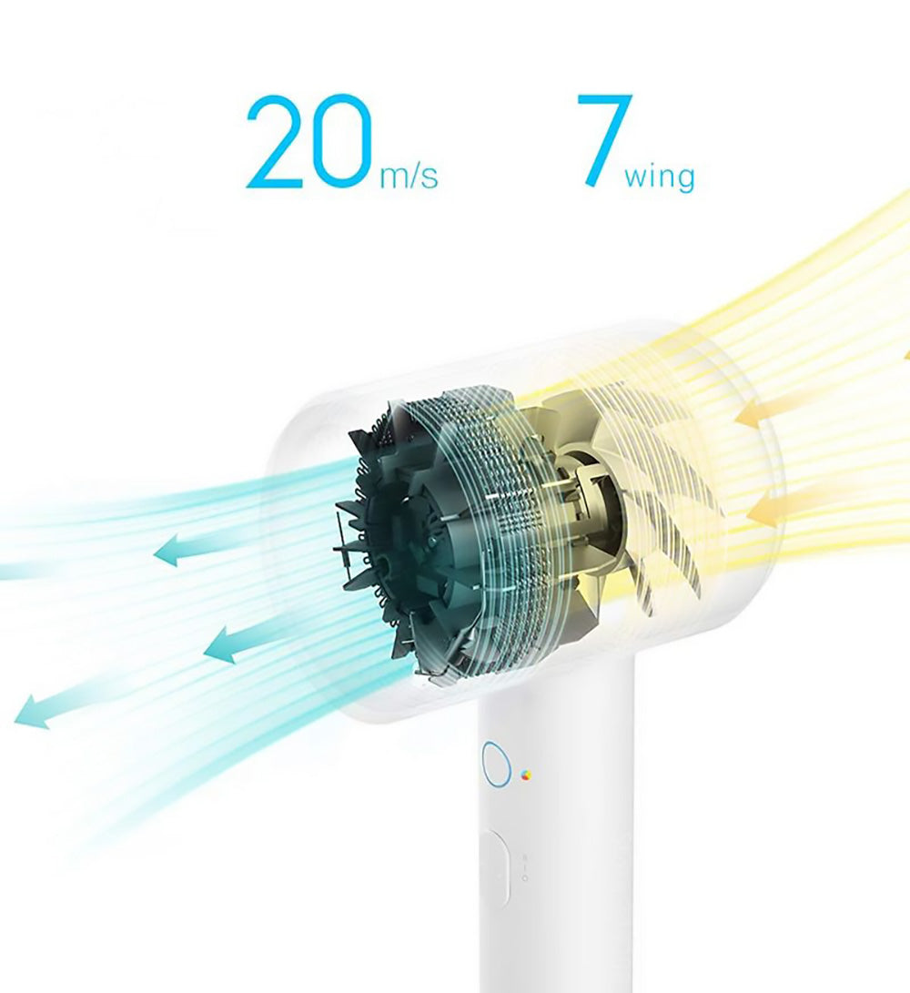 Xiaomi Mijia H3001600W Přenosný fén s vodními ionty, rychloschnoucí fén s negativními ionty, profesionální péče o vlasy