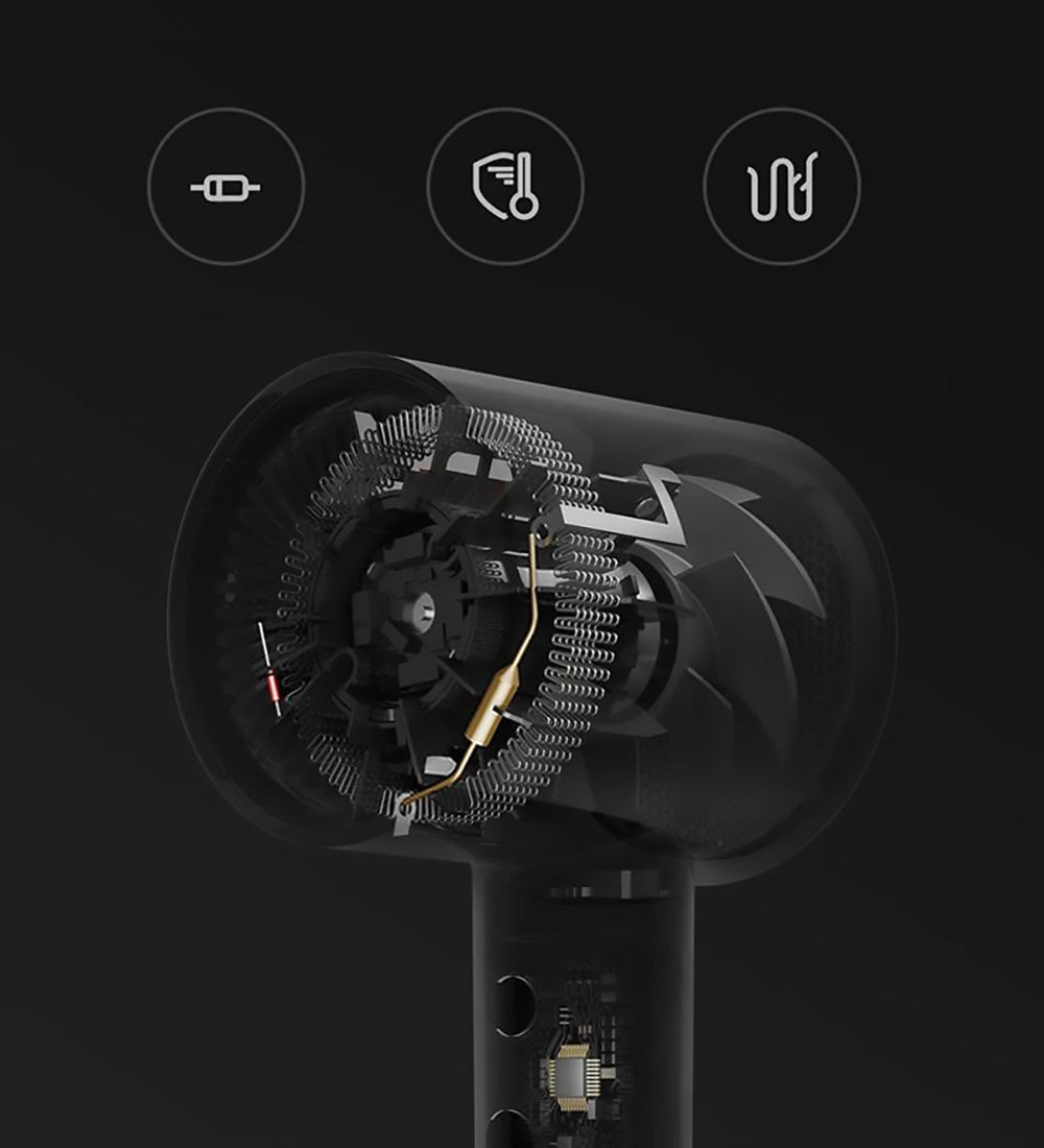 Xiaomi Mijia H3001600W Přenosný fén s vodními ionty, rychloschnoucí fén s negativními ionty, profesionální péče o vlasy