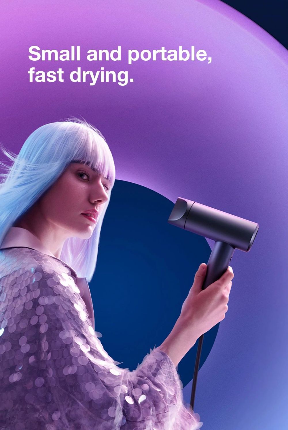 Xiaomi Mijia H700 Vysokorychlostní aniontový fén s LCD obrazovkou, 102 000 ot./min, rychlost větru 70 m/s