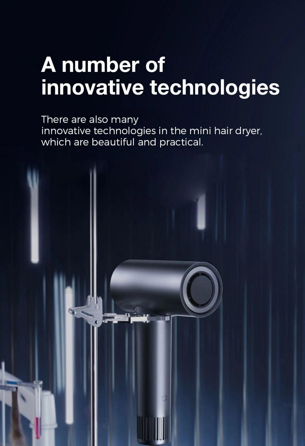 Xiaomi Mijia H700 Vysokorychlostní aniontový fén s LCD obrazovkou, 102 000 ot./min, rychlost větru 70 m/s