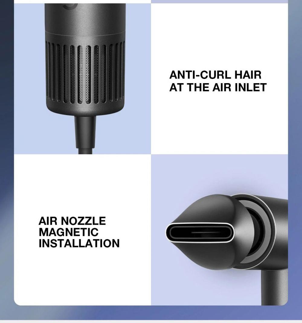 Xiaomi Mijia H700 Vysokorychlostní aniontový fén s LCD obrazovkou, 102 000 ot./min, rychlost větru 70 m/s