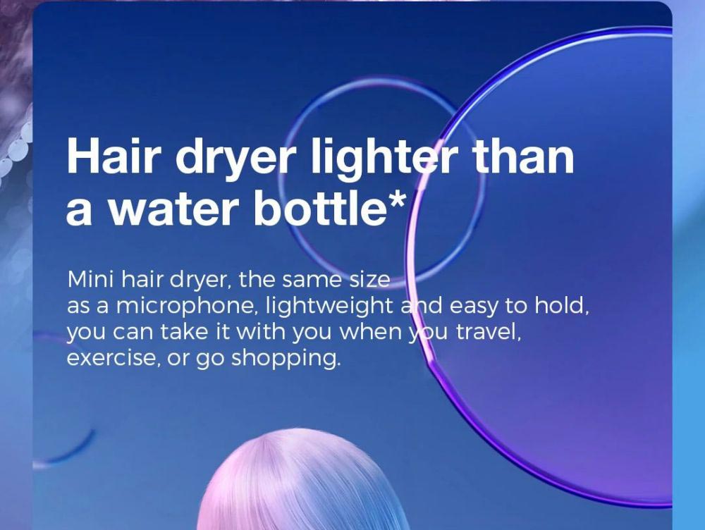 Xiaomi Mijia H700 Vysokorychlostní aniontový fén s LCD obrazovkou, 102 000 ot./min, rychlost větru 70 m/s