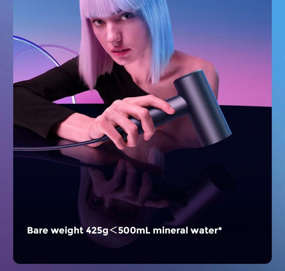 Xiaomi Mijia H700 Vysokorychlostní aniontový fén s LCD obrazovkou, 102 000 ot./min, rychlost větru 70 m/s