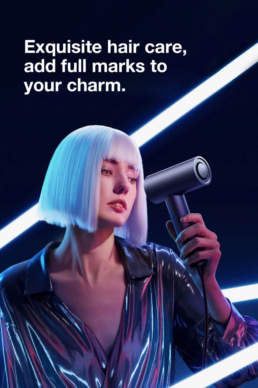 Xiaomi Mijia H700 Vysokorychlostní aniontový fén s LCD obrazovkou, 102 000 ot./min, rychlost větru 70 m/s