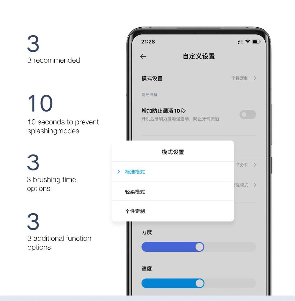 Xiaomi Mijia T700 Sonic elektrický zubní kartáček LED chytrý displej IPX7 vodotěsný chytrý zubní kartáček s propojením aplikací