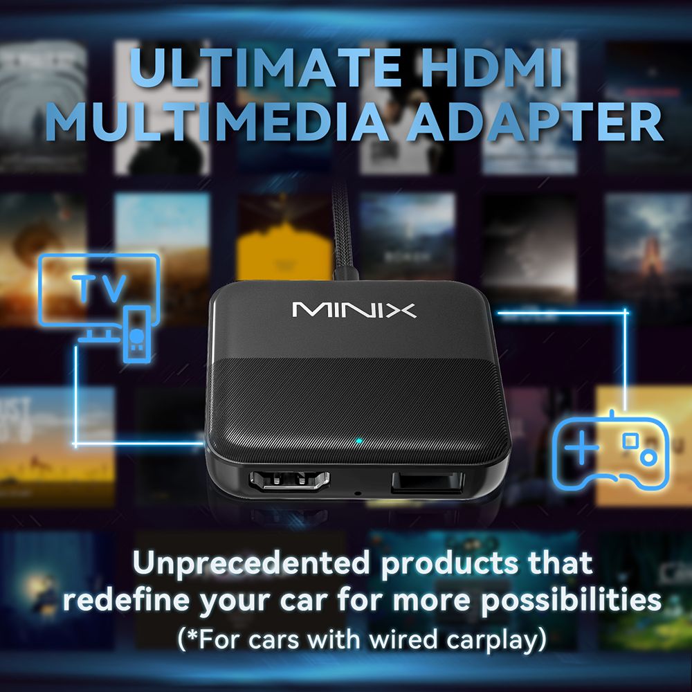 Bezdrátový adaptér MINIX CA361 CarPlay s HDMI/USB, Plug & Play