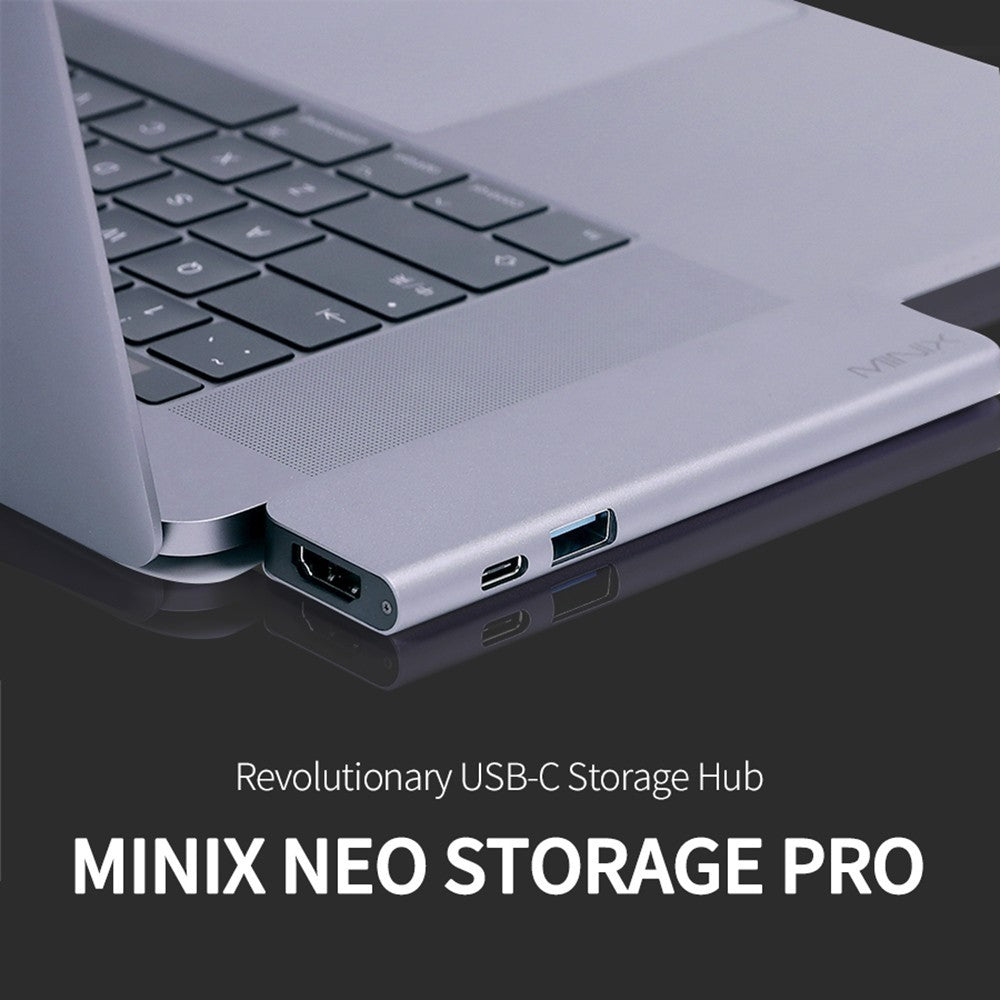 MINIX SD4 GR 480GB SSD duální 4K@60Hz výstup, USB 3.0, PD a data až 5 Gb/s, Thunderbolt 3 - šedý