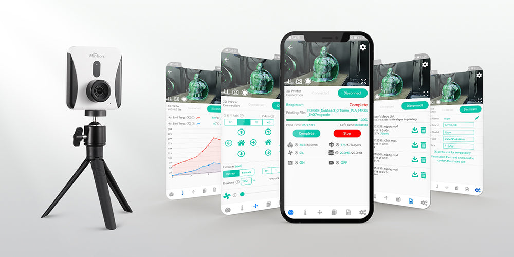 3D tiskárna Mintion Beagle V2, kamera, podpora Klipper, rozlišení videa 1080p, manuální ostření, dálkové ovládání WiFi, automatické časosběrné video, elektronický zoom, noční vidění, připojení k PC/mobilu