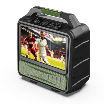 Monster Vmay 1080P Outdoor TV 60W Bluetooth Speaker Combo, DVB-T/DVB-T2 Tuner, FM Radio,15.6” Display, 8 Hours Of Video Playback, 25 Hours of Audio Playback, HDMI/Mic/USB