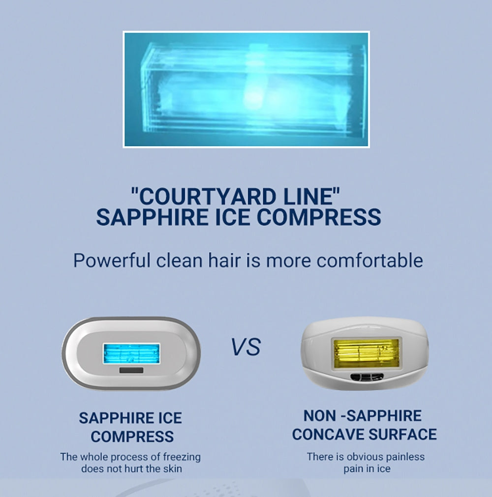 MOOLWEEL T023k Bezbolestné odstraňování chloupků se safírovým bodem mrazu, intenzivní pulzní světelná terapie - zástrčka pro USA