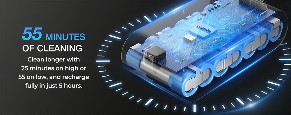 Bezdrátový tyčový vysavač MOOSOO S5 Mate, výkonný sací výkon 20 kPa, doba provozu 55 minut, nádoba na prach o objemu 1 l, zelená LED technologie, dobíjecí pro snadné čištění domácnosti, dřevěných povrchů, koberců a zvířecích chlupů