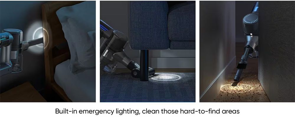 Bezdrátový vysavač MOOSOO TD1-Mate, sací tlak 33 kPa, LED displej, doba provozu 45 minut, bezkartáčový motor 420 W, zelené světlo, na dřevěné podlahy, koberce a zvířecí chlupy