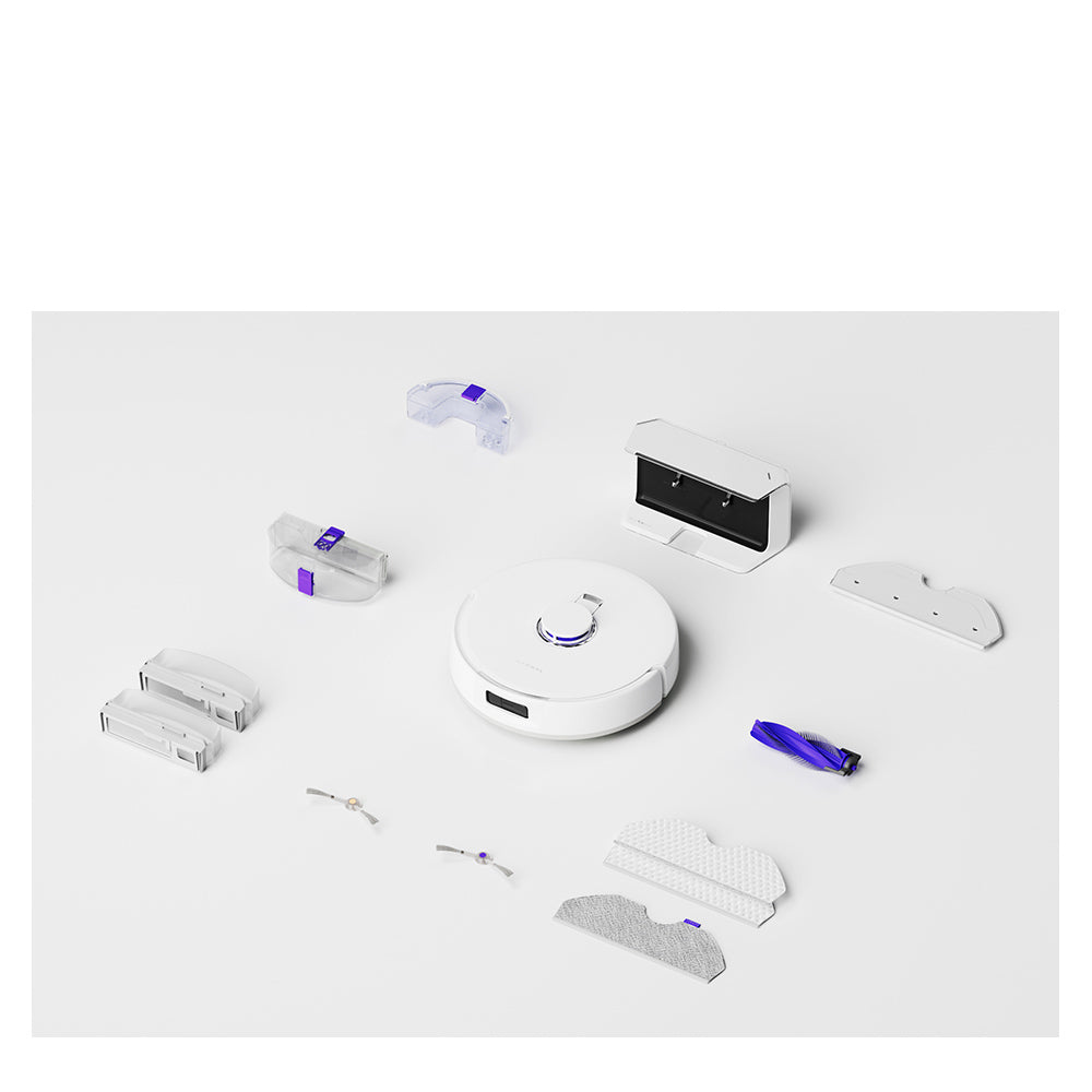 Robotický vysavač a mop Narwal Freo X Plus s vestavěným vyprazdňováním prachu, silným sacím výkonem 7800 Pa, plovoucím kartáčem bez zamotávání, ovládáním pomocí Alexa/Google Assistant/aplikace, ideální pro domácí chlupy, tvrdé podlahy a dřevěné podlahy