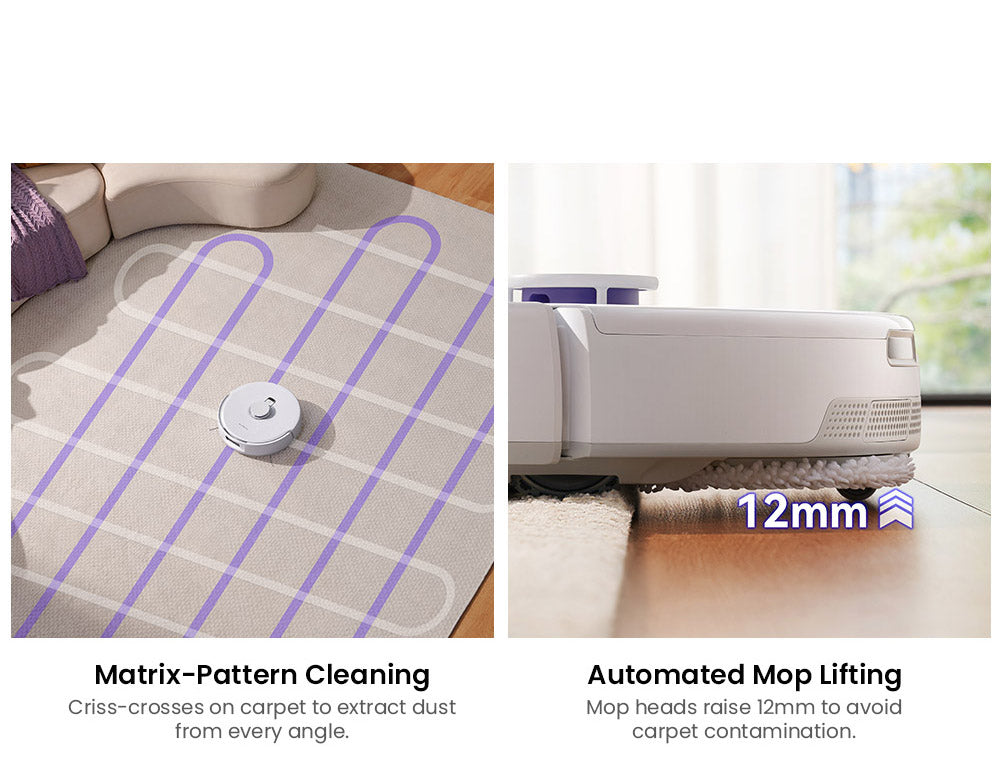 Robotický vysavač a mop Narwal Freo X Ultra s automatickým mytím a samovyprazdňováním, silným sacím výkonem 8200 Pa, plovoucím kartáčem bez zamotávání, automatickým zvedáním mopu do 12 mm, univerzální základnovou stanicí