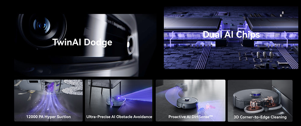 Robotický vysavač a mop Narwal Freo Z Ultra se základnovou stanicí, výkon 12 000 Pa, samovyprazdňování, dvojitá kamera, nulové zamotávání, 120denní bezúdržbová výdrž, automatické zvedání mopu do 12 mm, trilaserové vyhýbání se překážkám, adaptivní mytí a sušení horkou vodou s umělou inteligencí - bílý