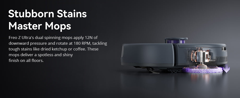 Robotický vysavač a mop Narwal Freo Z Ultra se základnovou stanicí, výkon 12 000 Pa, samovyprazdňování, dvojitá kamera, nulové zamotávání, 120denní bezúdržbová výdrž, automatické zvedání mopu do 12 mm, trilaserové vyhýbání se překážkám, adaptivní mytí a sušení horkou vodou s umělou inteligencí - šedý