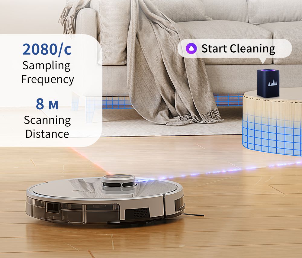 Robotický vysavač a mop Neatsvor S600, objem sběrného prostoru 2,8 l, baterie 5200 mAh, laserová navigace LDS4.0, ovládání pomocí aplikace, Alexa a Google Home, kartáč 2 v 1, HEPA filtrace a 350ml nádržka na vodu