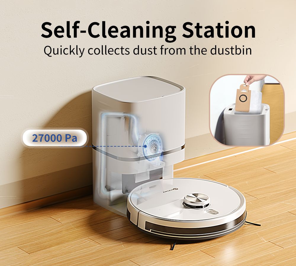 Robotický vysavač a mop Neatsvor S600, objem sběrného prostoru 2,8 l, baterie 5200 mAh, laserová navigace LDS4.0, ovládání pomocí aplikace, Alexa a Google Home, kartáč 2 v 1, HEPA filtrace a 350ml nádržka na vodu