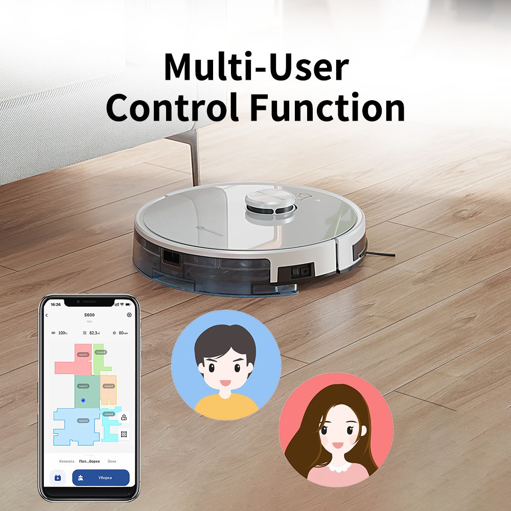 Robotický vysavač a mop Neatsvor S600, objem sběrného prostoru 2,8 l, baterie 5200 mAh, laserová navigace LDS4.0, ovládání pomocí aplikace, Alexa a Google Home, kartáč 2 v 1, HEPA filtrace a 350ml nádržka na vodu