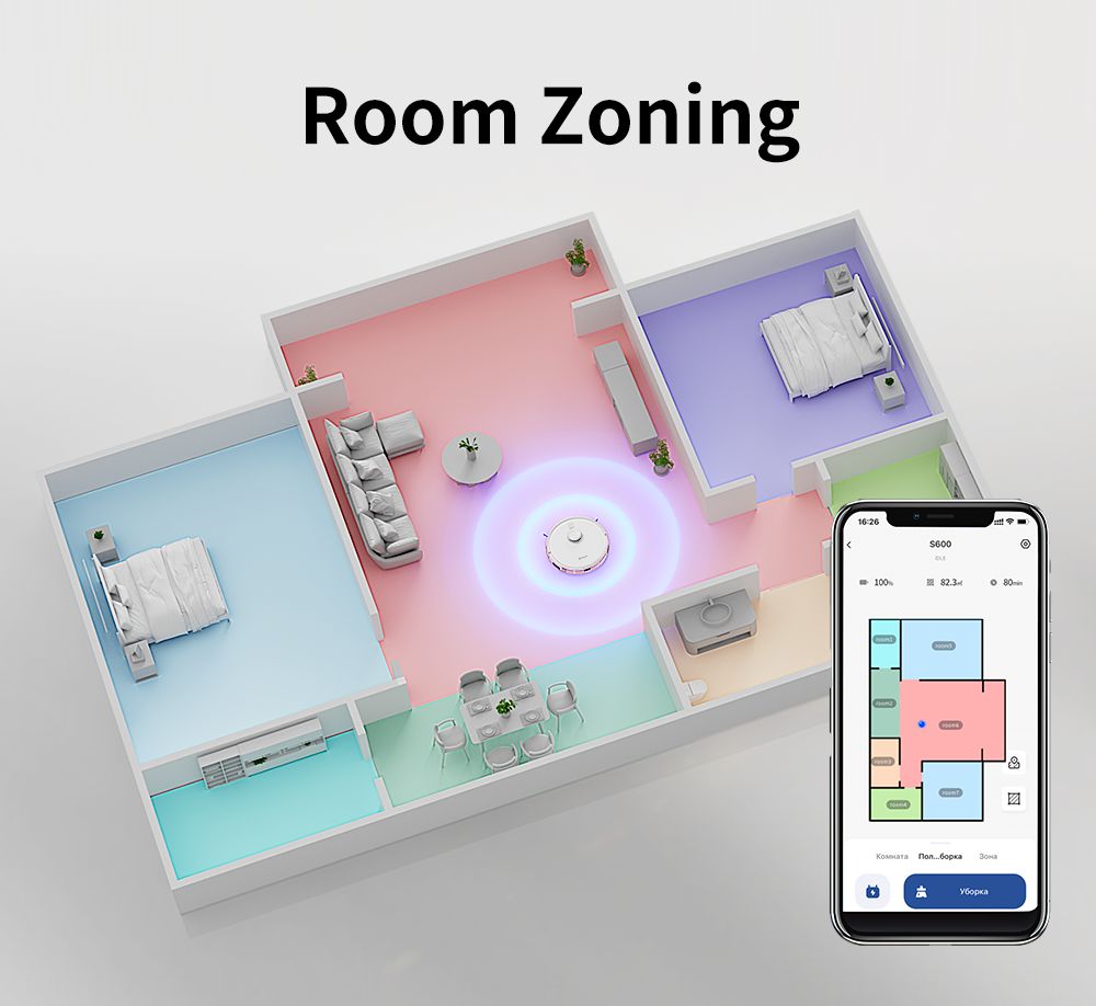 Robotický vysavač a mop Neatsvor S600, objem sběrného prostoru 2,8 l, baterie 5200 mAh, laserová navigace LDS4.0, ovládání pomocí aplikace, Alexa a Google Home, kartáč 2 v 1, HEPA filtrace a 350ml nádržka na vodu