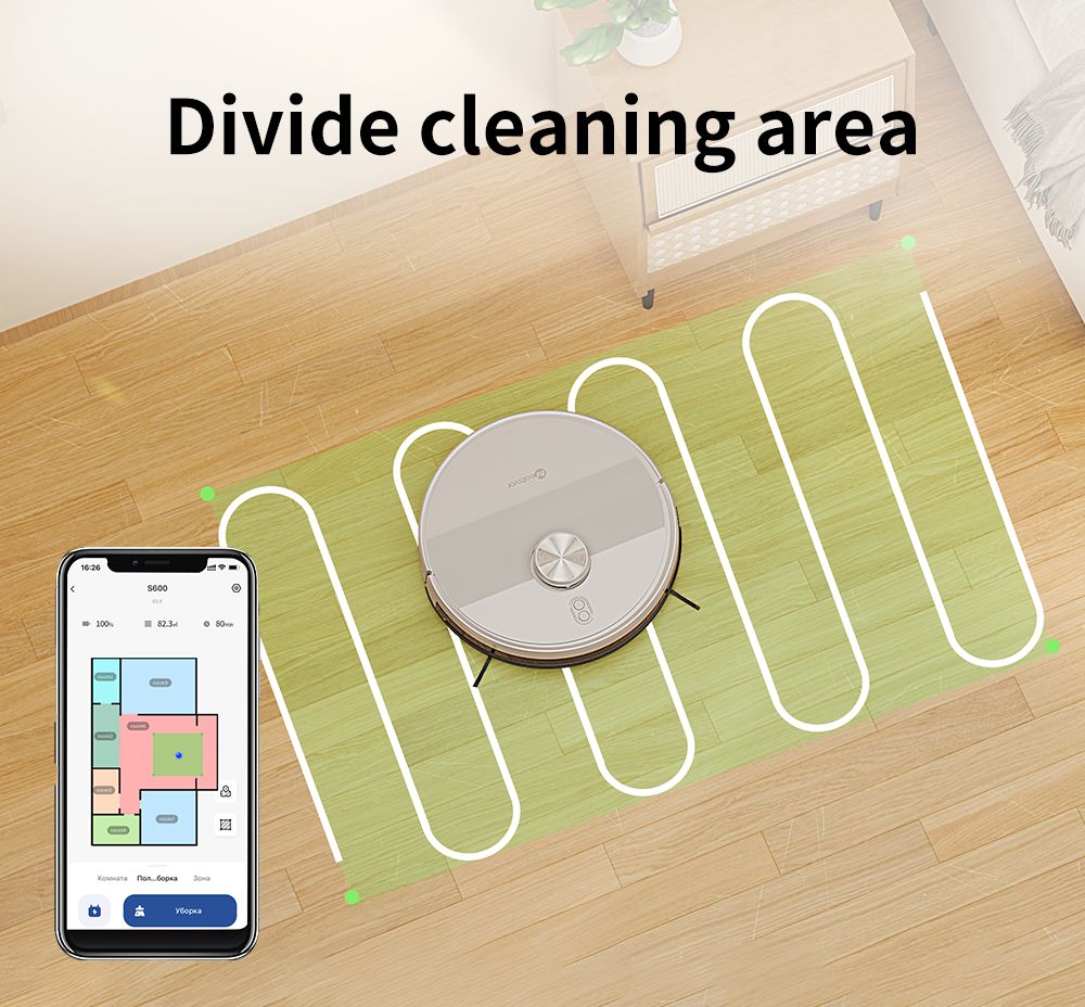 Robotický vysavač a mop Neatsvor S600, objem sběrného prostoru 2,8 l, baterie 5200 mAh, laserová navigace LDS4.0, ovládání pomocí aplikace, Alexa a Google Home, kartáč 2 v 1, HEPA filtrace a 350ml nádržka na vodu