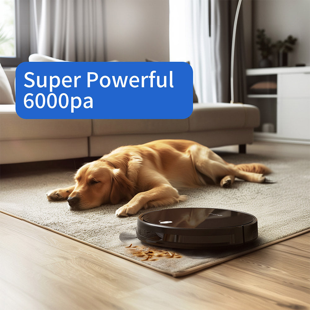 Robotický vysavač a mop Neatsvor X520, sací výkon 6000 Pa, baterie 5200 mAh, ovládání přes Wi-Fi/APP, čištění 3 v 1, inteligentní navigace 3.0, HEPA filtrace a hlasové ovládání pro koberce a tvrdé podlahy, černý