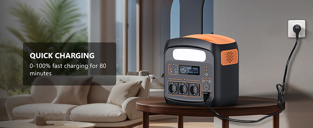 Přenosná elektrárna NECESPOW N1200, baterie LiFePO4 1100,25 Wh, 3 zásuvky AC 1200 W (špička 2400 W), solární generátor s čistou sinusovou vlnou 50 Hz pro venkovní kempování, zálohování doma a nouzové použití