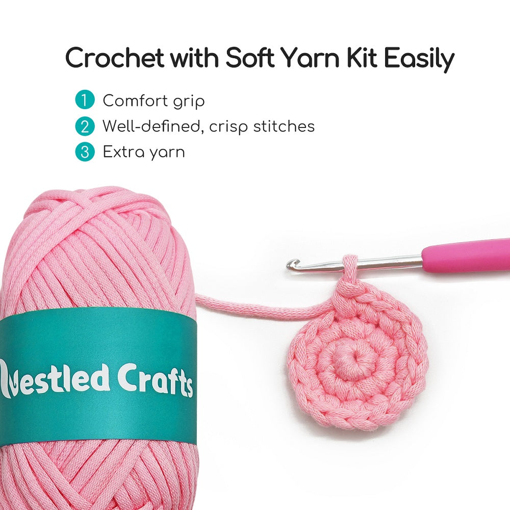 Sada na háčkování NestledCrafts pro začátečníky, sada se zvířátky amigurumi, s podrobnými video tutoriály - Anglerpuff