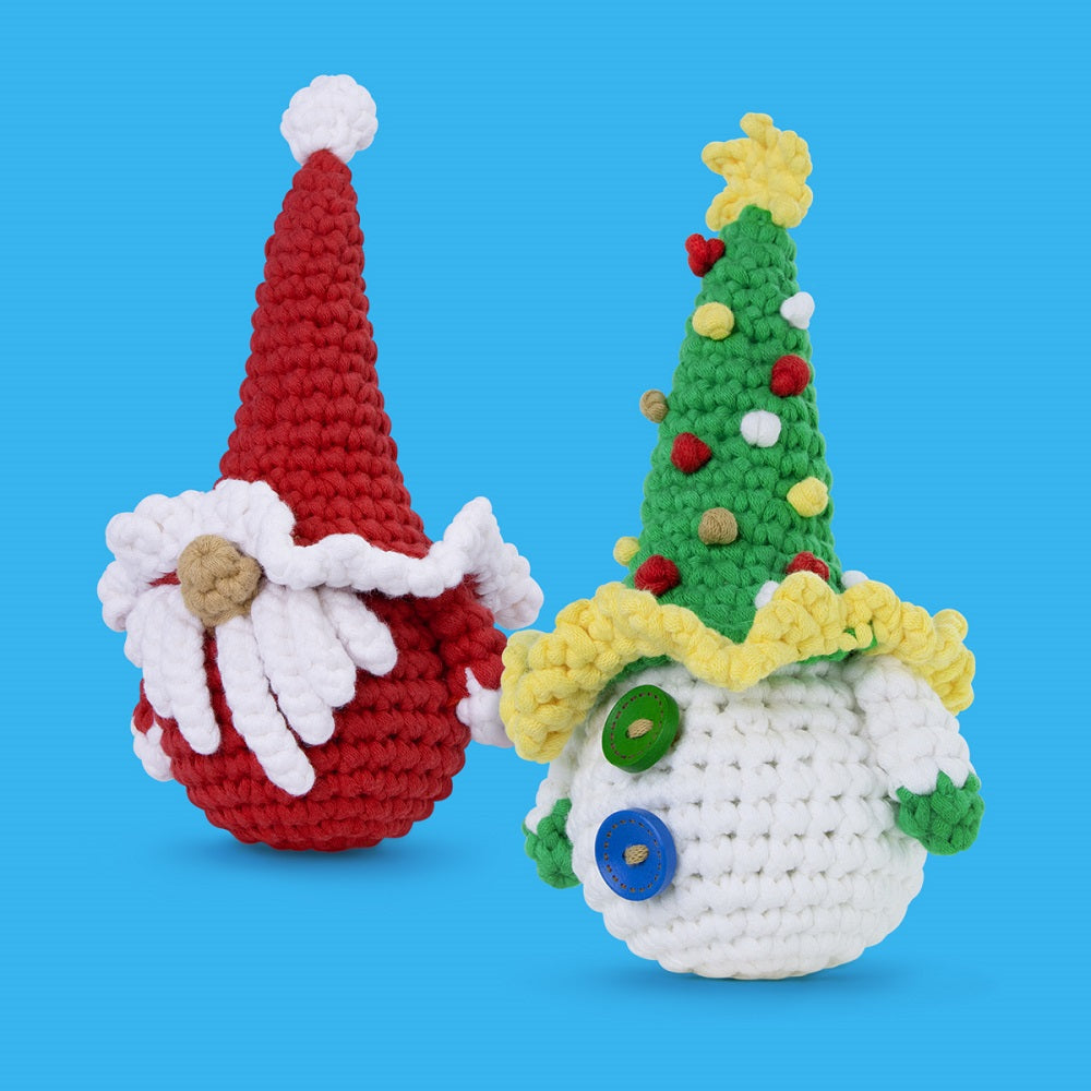 Vánoční háčkovací sada NestledCrafts pro začátečníky, sada na pletení amigurumi s podrobnými video tutoriály - SantySnow