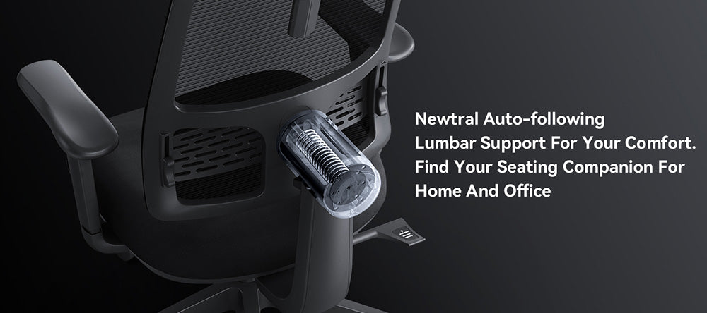 Ergonomická židle NEWTRAL MagicH-BP s opěrkou nohou, automatickým opěradlem, adaptivní opěrkou dolní části zad, nastavitelnou loketní opěrkou a opěrkou hlavy, 4 polohy aretace - černá